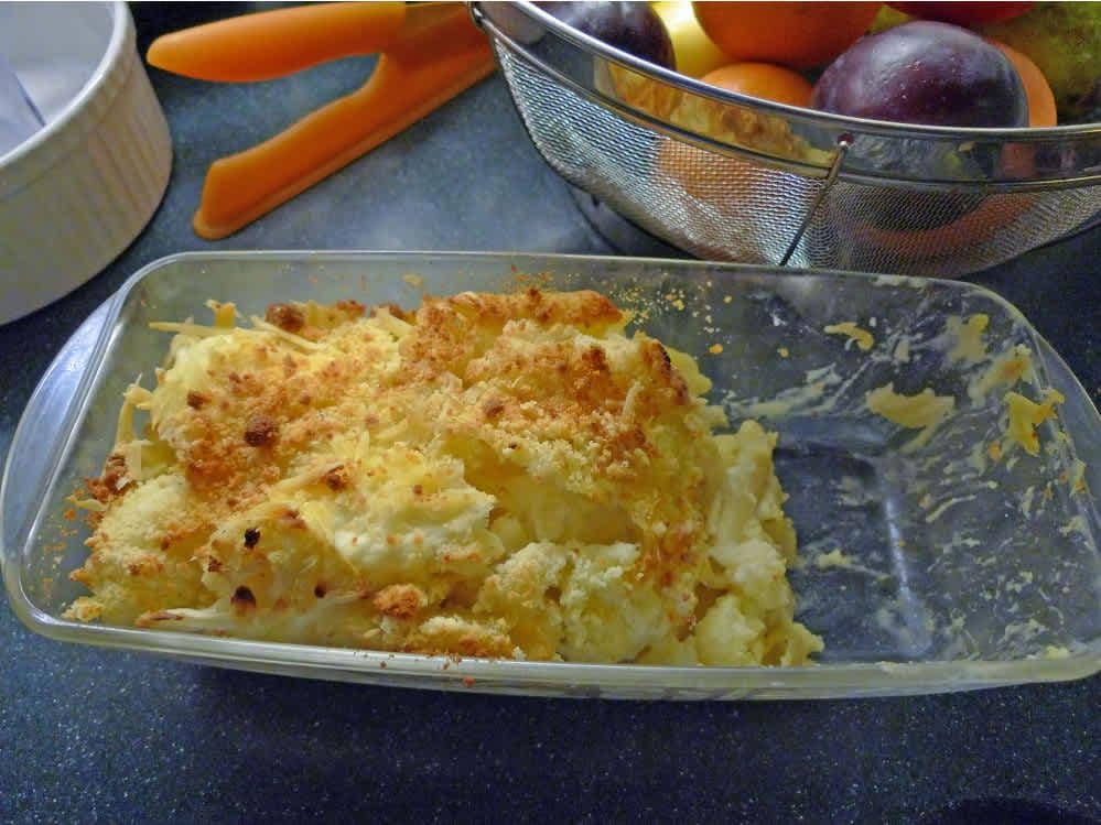 Cauliflower Pasta and Cheese Gratin